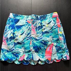 Lilly Pulitzer Women's Blue and Pink Shorts